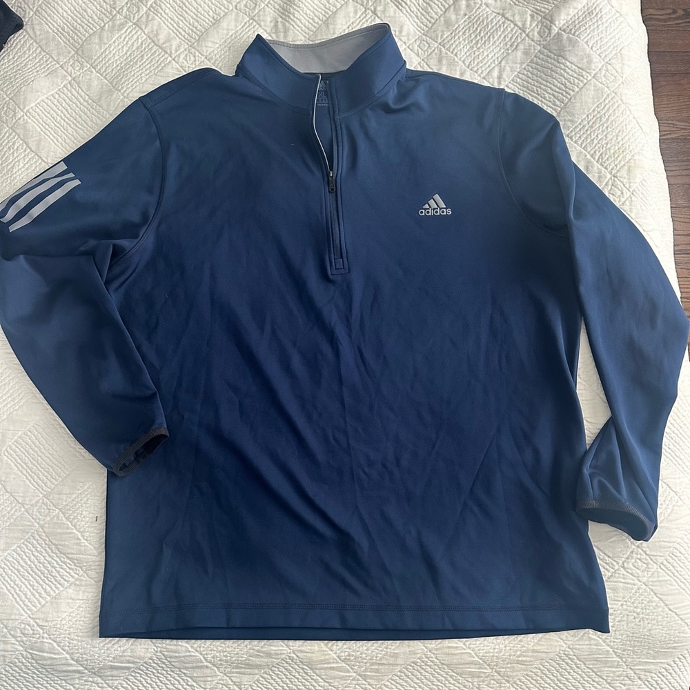 Adidas Dark Blue Quarter-Zip Top